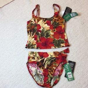 NWT Body I.D. 2-piece jungle print tankini